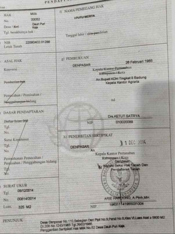 dijual tanah ayani utara