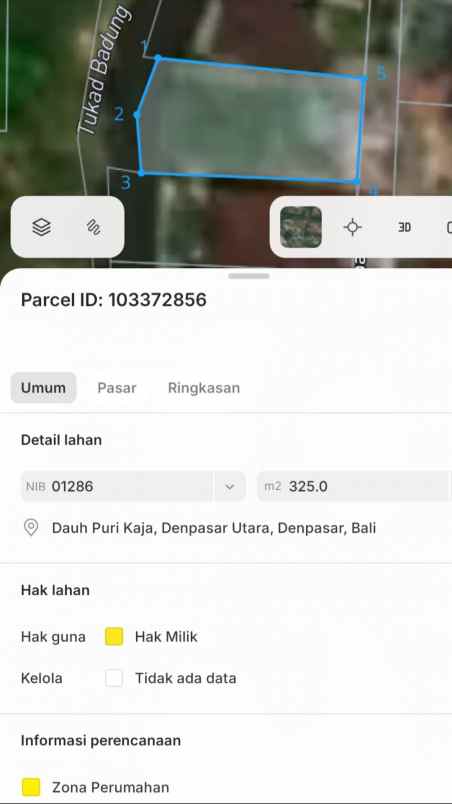 dijual tanah ayani utara