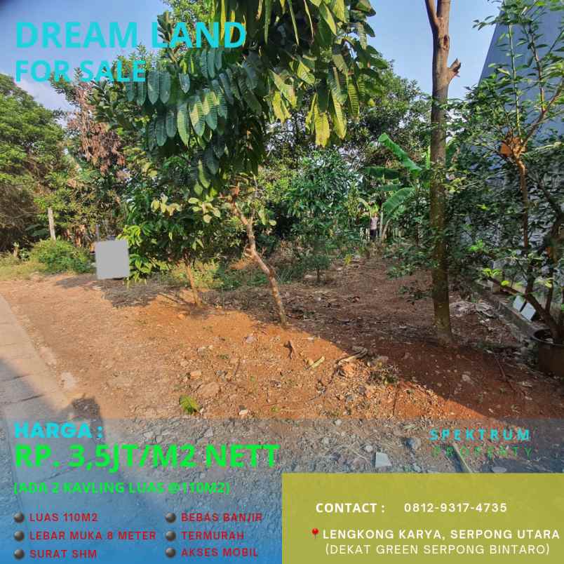 dijual tanah dekat green serpong