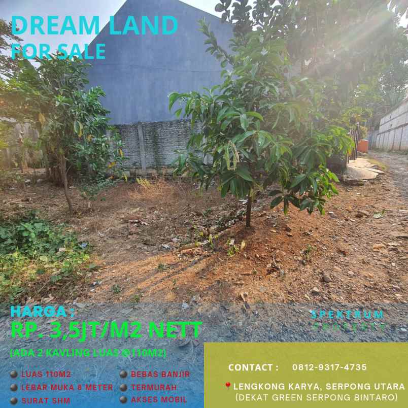 dijual tanah dekat green serpong