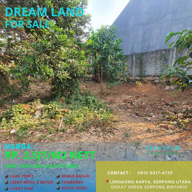 dijual tanah dekat green serpong