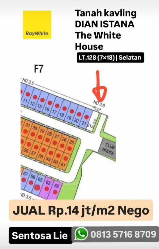 dijual tanah jalan dian istana