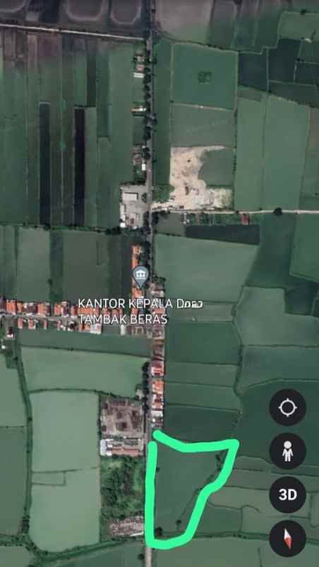 dijual tanah jalan raya tambak beras