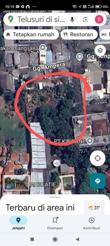 dijual tanah jl lebak bulus tengah