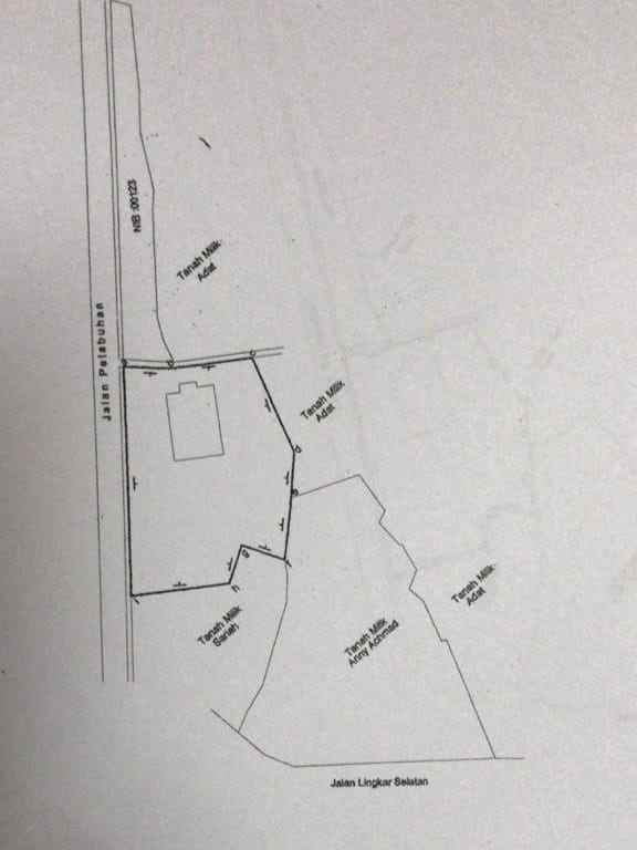 dijual tanah jl pelabuhan sukawarna