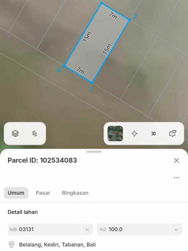 dijual tanah kedungu utara
