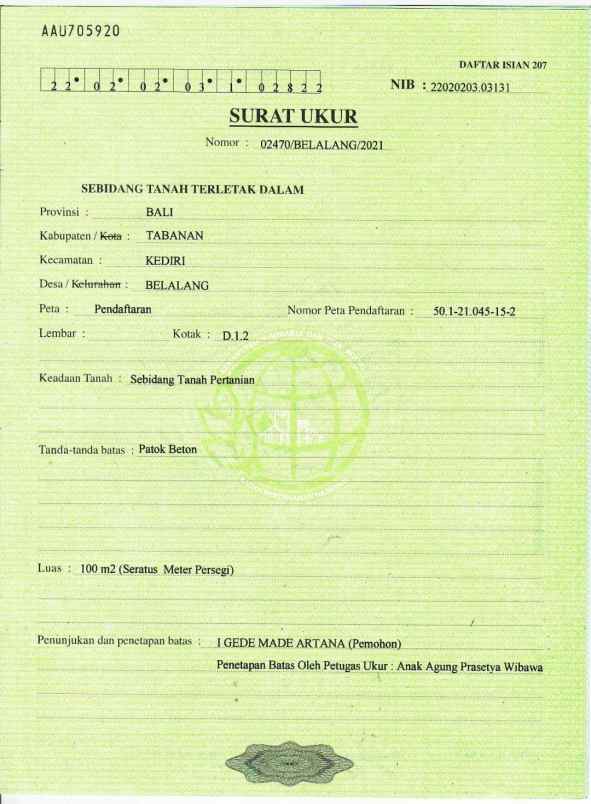 dijual tanah kedungu utara