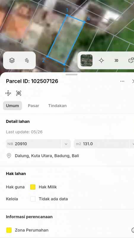 dijual tanah komp srikandi cemp