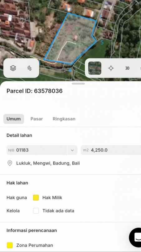 dijual tanah lukluk mengwi