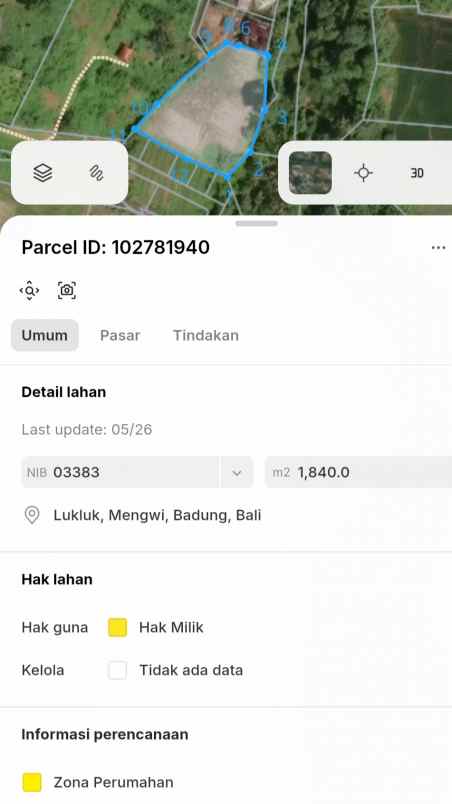 dijual tanah lukluk mengwi