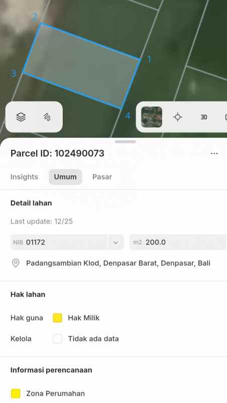 dijual tanah padangsambian kelod