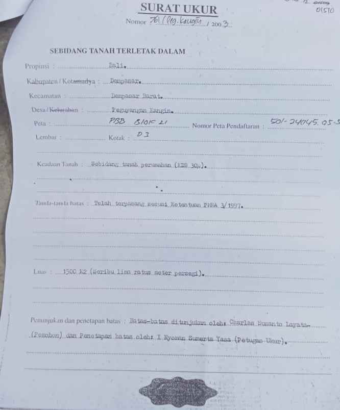 dijual tanah peguyangan kangin