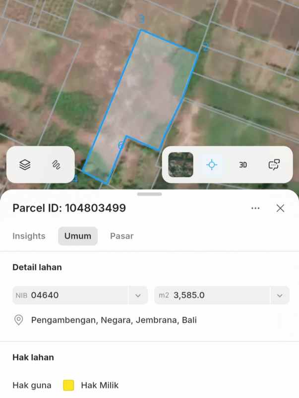 dijual tanah pengambengan