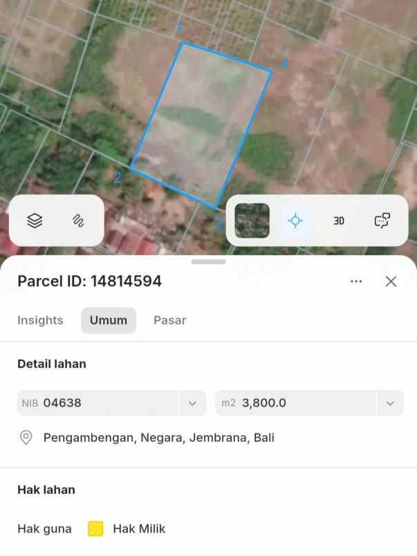 dijual tanah pengambengan