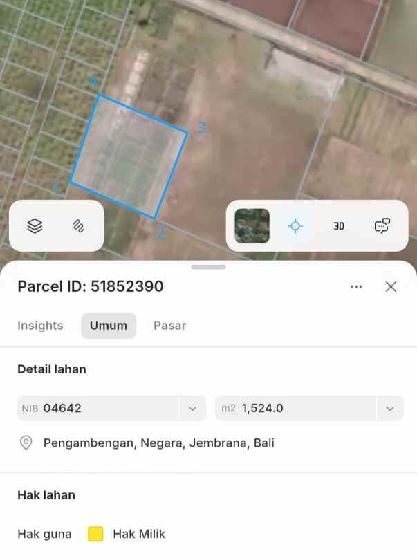 dijual tanah pengambengan