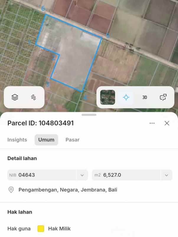 dijual tanah pengambengan