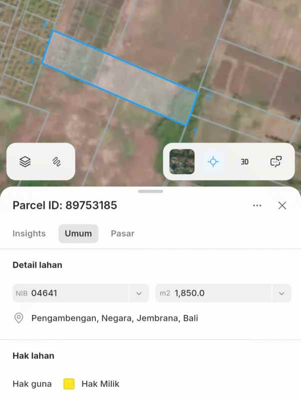 dijual tanah pengambengan
