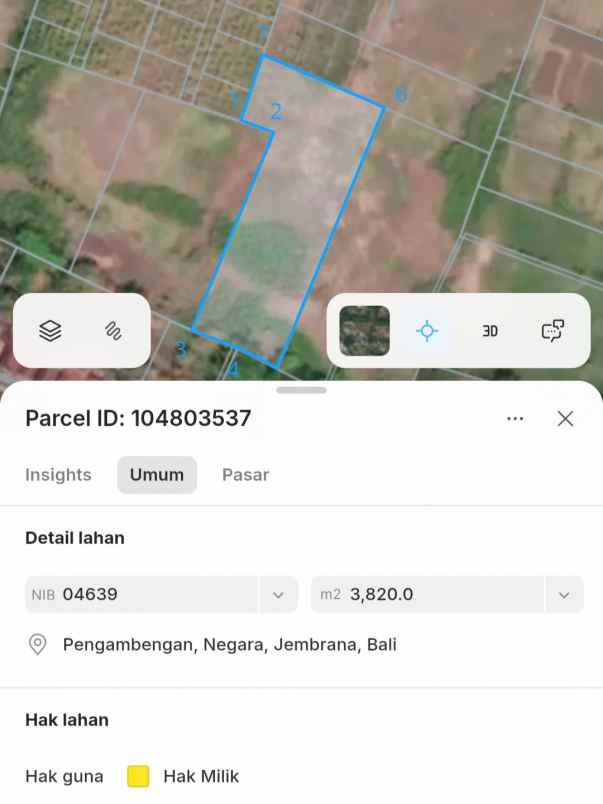 dijual tanah pengambengan