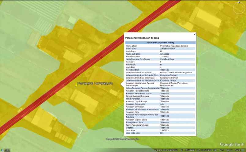 dijual tanah sawah tepi jalan belakang rsud sleman