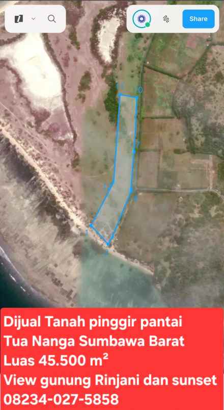 dijual tanah tua nanga sumbawa barat
