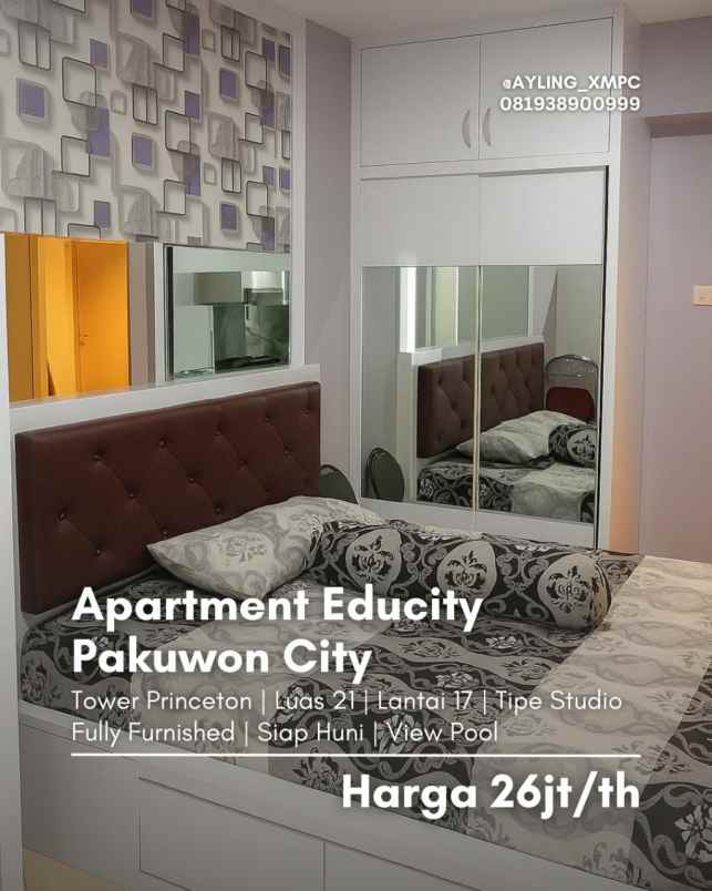disewakan apartemen apartment educity pakuwon city