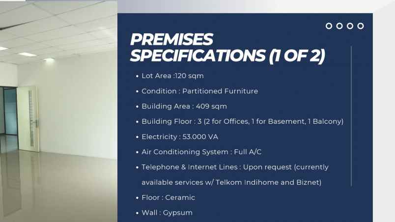 disewakan ruang kantor 2 lantai di gedung aditya