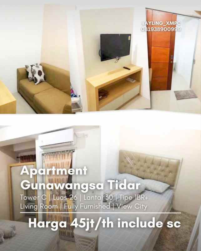 gunawangsa tidar living room siap huni fully furnishe