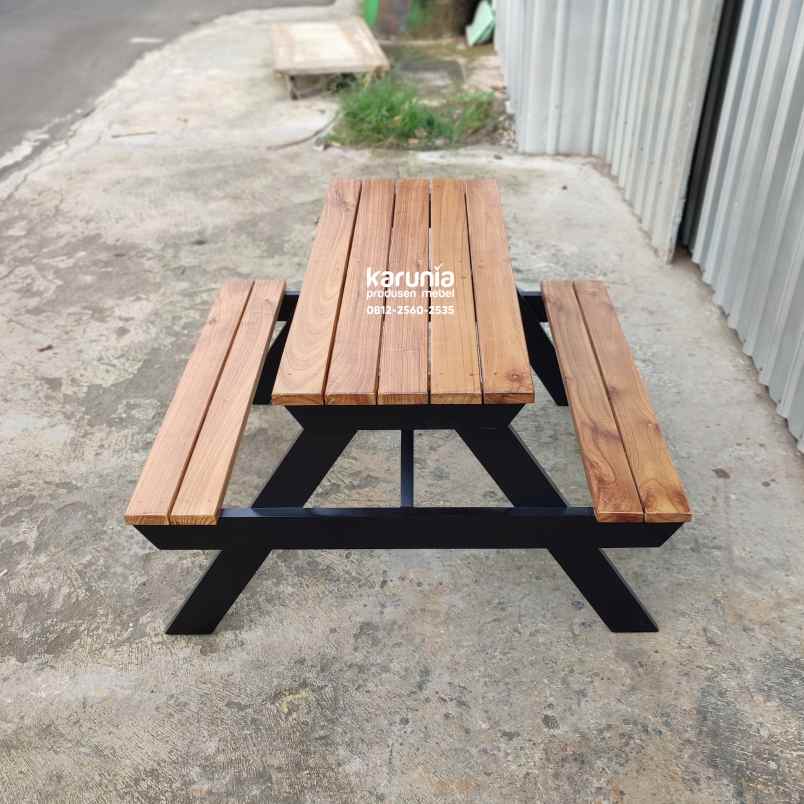 harga meja kursi makan warung kayu solid termurah