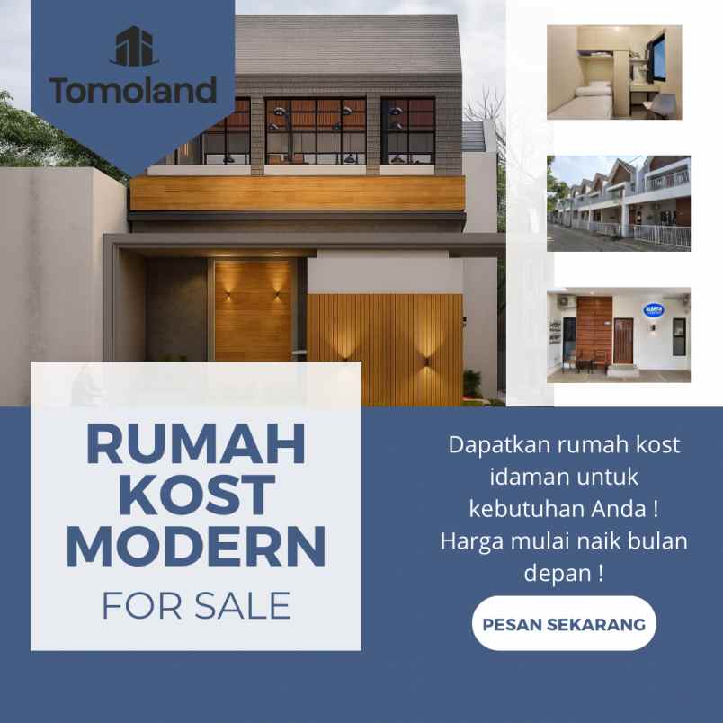 hub jual rumah kost malang desain modern dua lantai