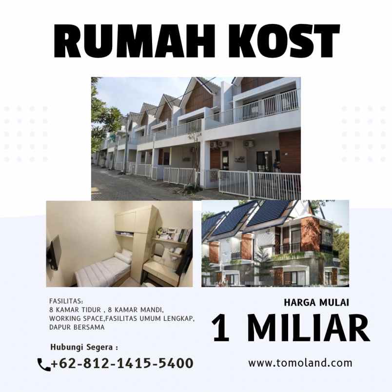 hub jual rumah kost malang siap huni dan siap usaha