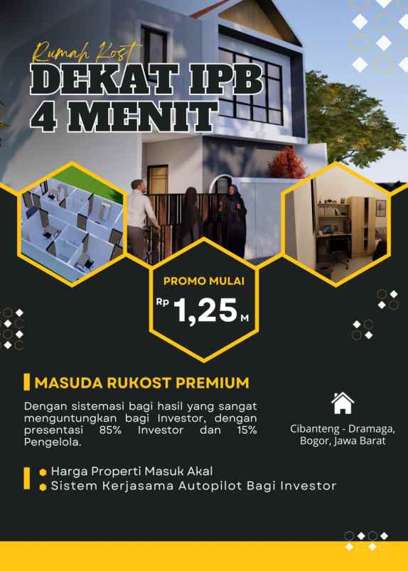 jual rumah kost 7 pintu dekat kampus ipb