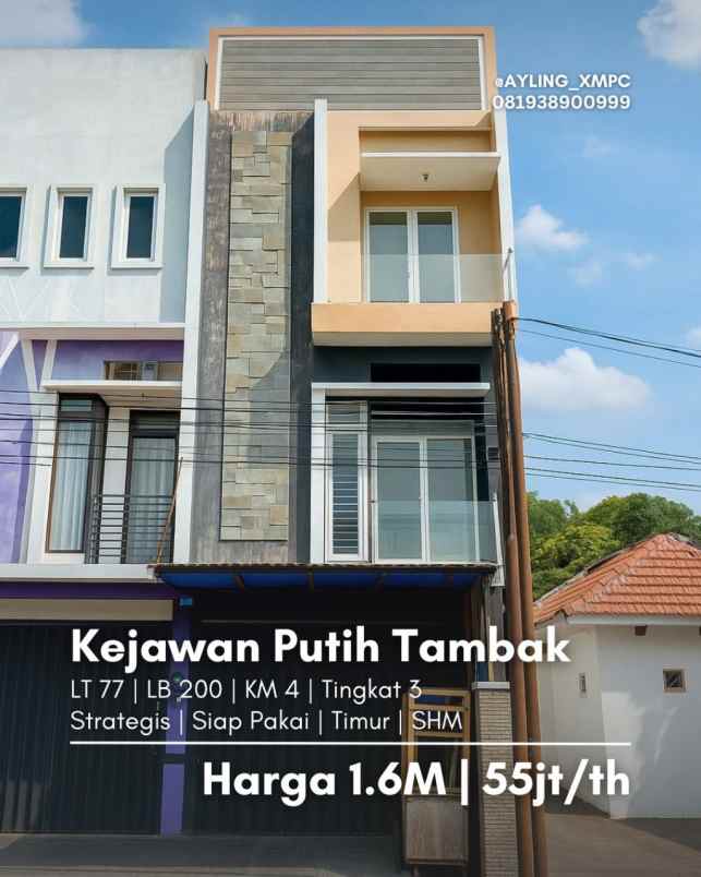 ruko kejawan putih tambak strategis siap pakai