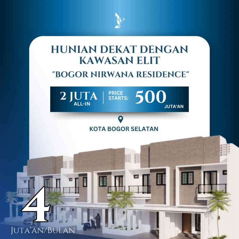 rumah 2 lantai 500 jutaan kota bogor dekat bnr bogor