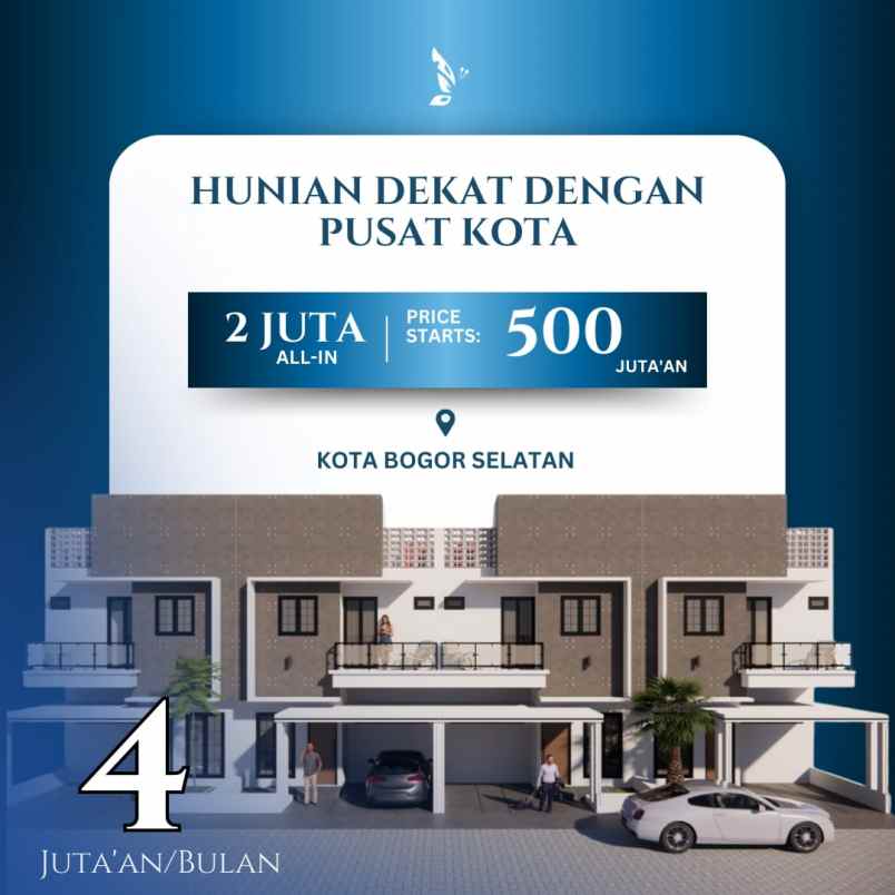 rumah 2 lantai 500 jutaan kota bogor dekat bnr bogor