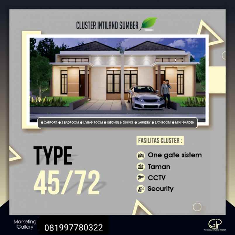 rumah akses mobil mudah di cluster intiland cirebon