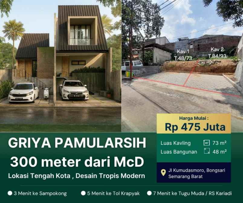 rumah di pamularsih semarang barat
