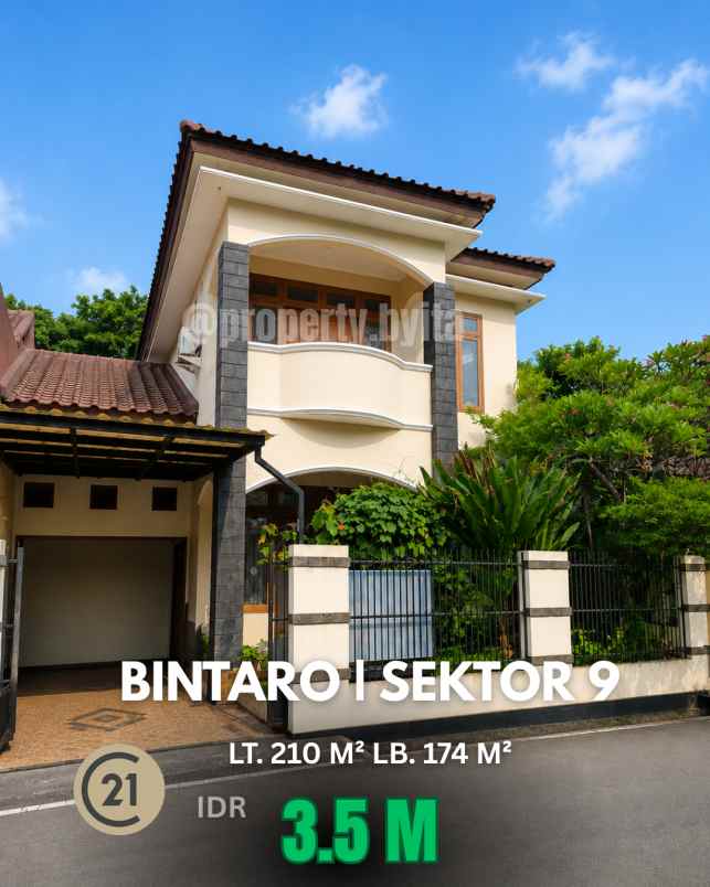 rumah dijual bintaro sektor 9 rumah 2 lantai harga