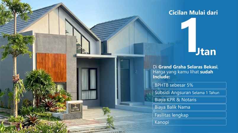 rumah komersil di bekasi cicilan mulai dari 1 jutaan