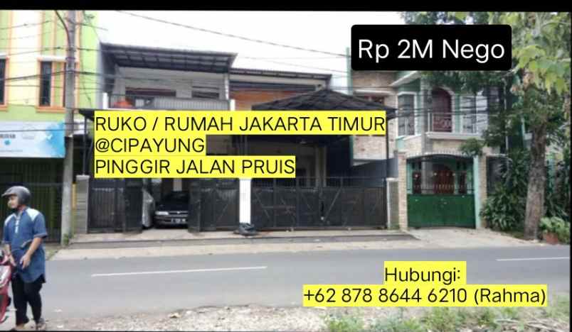 rumah ruko pinggir jalan utama cipayung jakarta timur