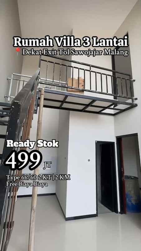 rumah villa 3 lantai 499 juta lokasi pakis malang