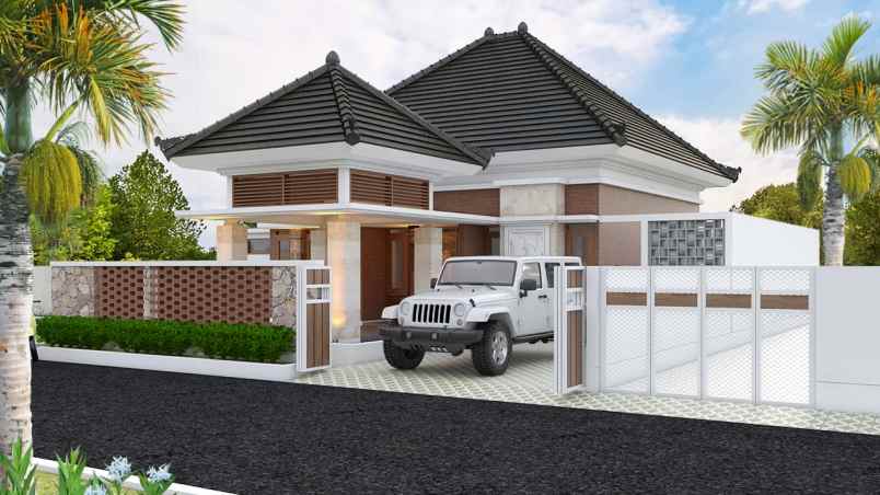 rumah villa konsep klasik modern di tempel sleman