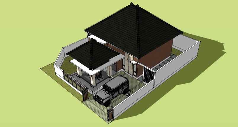 rumah villa konsep klasik modern di tempel sleman