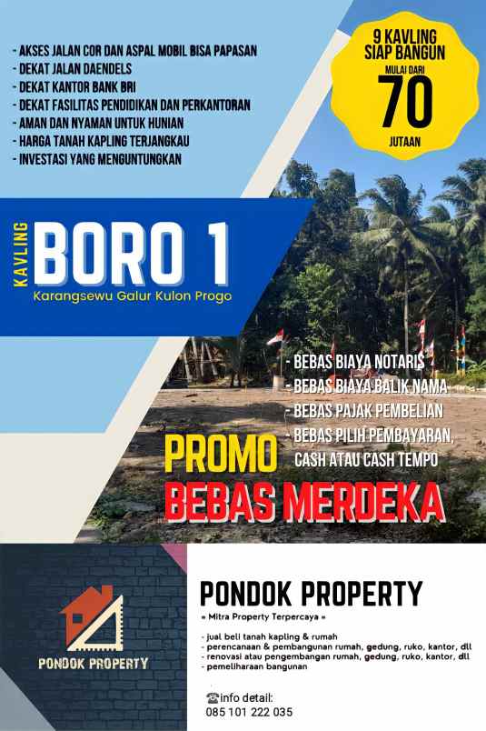 tanah boro 1 karangsewu galur