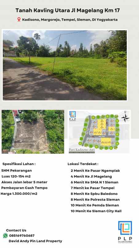 tanah kavling di jl magelang km 17