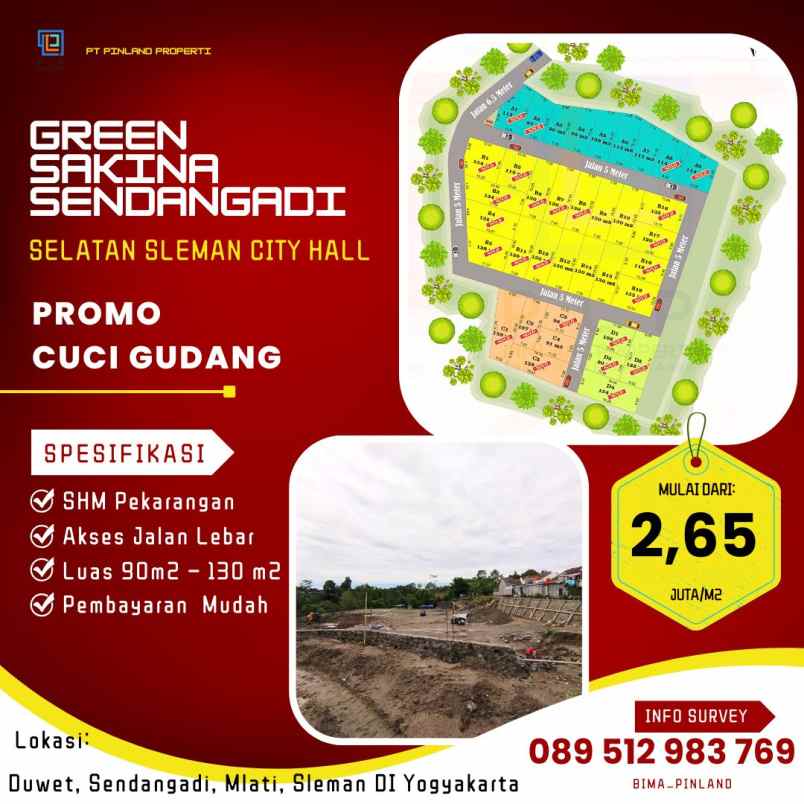 tanah kavling di komplek perkantoran pemda sleman