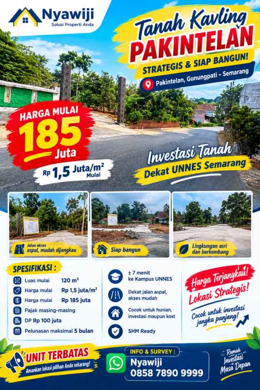 tanah kavling strategis siap bangun dekat jalan aspal