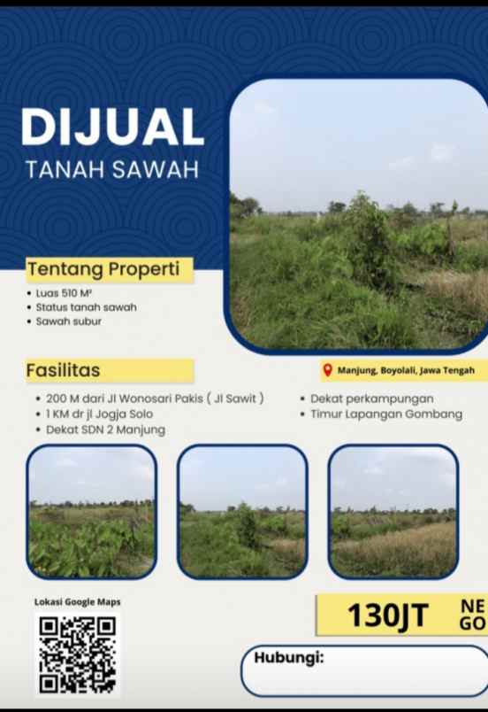 tanah murah lingkup kolam dan pertanian