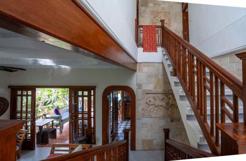 villa with a rice field view