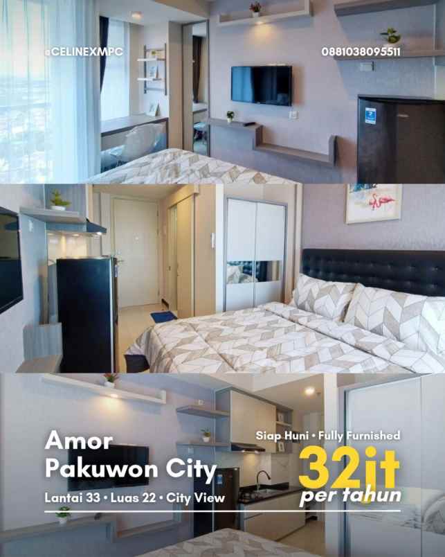 apartment amor pakuwon city siap huni fully furnished