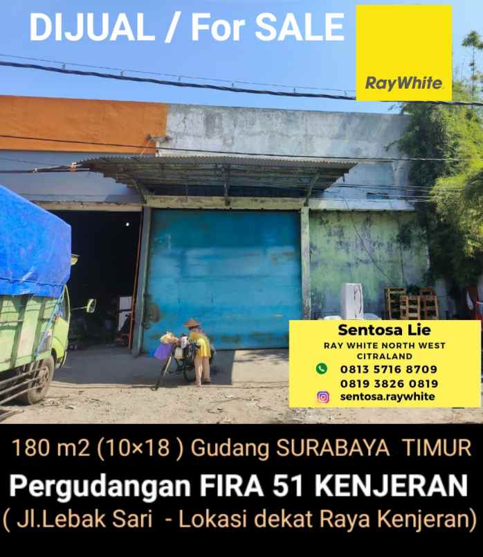 dijual ruko gudang kantor jalan lebak sari